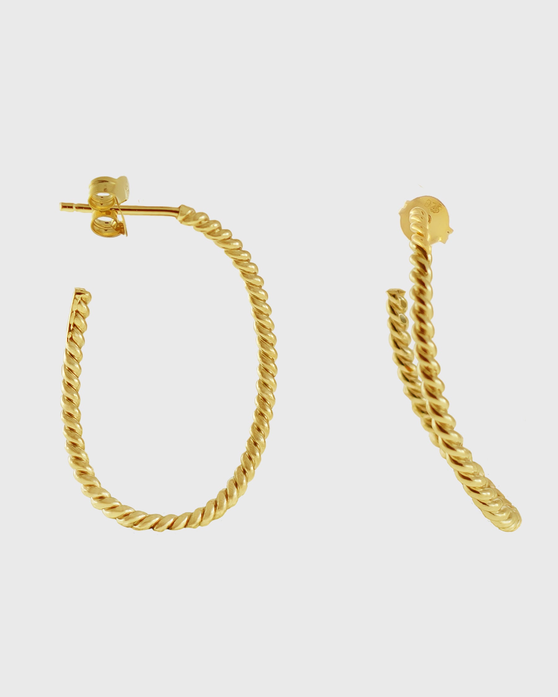 TWISTED ELONGATED HOOP EARRINGS | Gold – BAR Jewellery